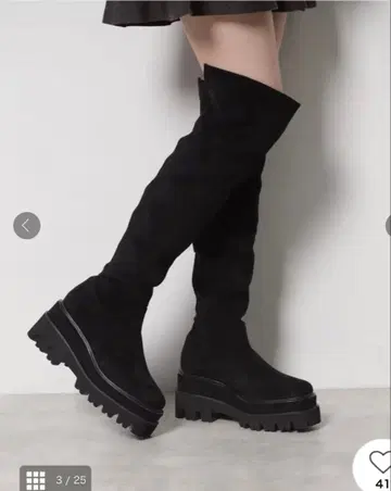 새상품급 에스페란자의 통굽 롱 부츠 니하이 부츠