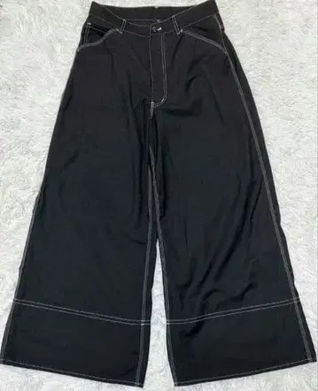 새상품급 레어 Casper John 와이드 배기 스티치 슬랙스 블랙 S