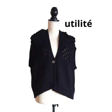 utilite 유틸리테 페루제 니트 베스트 크로 블랙 볼레로