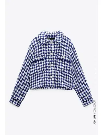 ZARA 큐빅 디테일 텍스처 셔츠 자켓 멀티 컬러