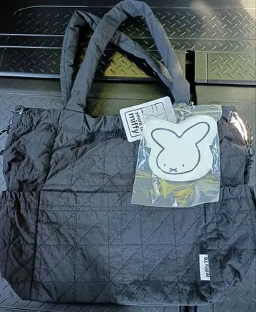 미피 패턴 토트백 그레이