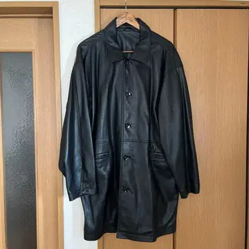 TODAYFUL 블랙 인조 가죽 롱 자켓