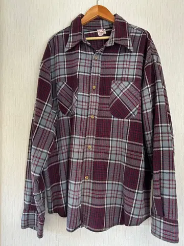 bic mac 플란넬 셔츠 jc penny 70s 빨간색