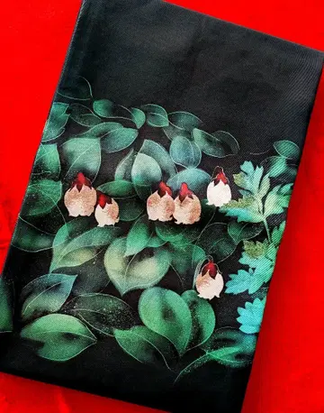 순수 실크 시오제 염색 나고야 오비 초롱꽃