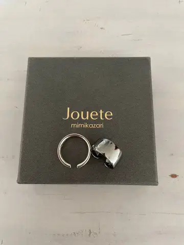 JOUETE(쥬에테) 실버&블랙 실버 반지 이어커프 2종 세트