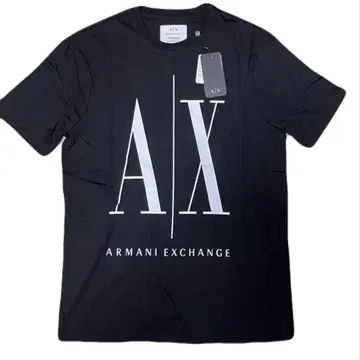 미사용 아르마니 익스체인지 빅 로고 T셔츠 사이즈 M 블랙