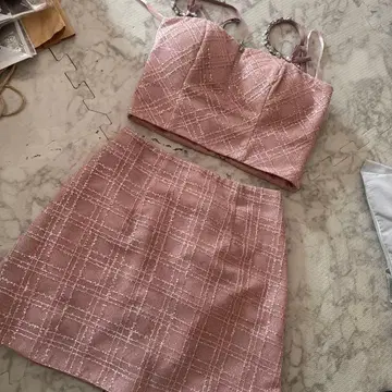 ROBE de FLEURS 핑크 셋업 드레스