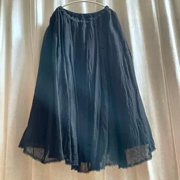 [ 새상품 ] Cauze# 거즈 린넨 100% 스커트 블랙