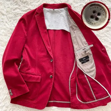 새상품급 XL 사이즈 휴고보스 테일러드 자켓 파이핑 보르도