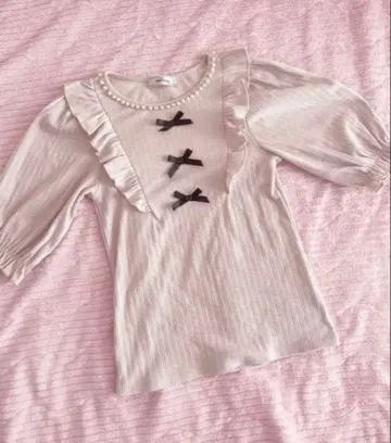 Ank Rouge 리본 프릴 니트 pink 핑크