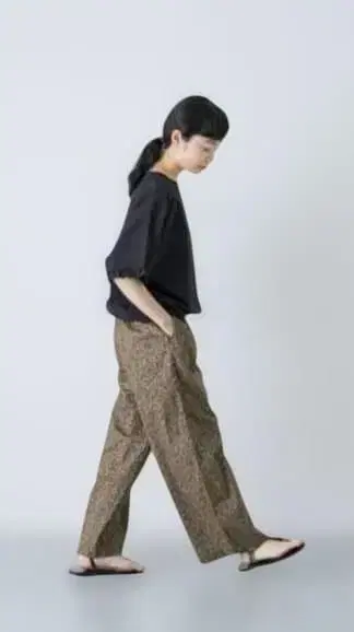 카구레 코튼 꽃무늬 이지 팬츠