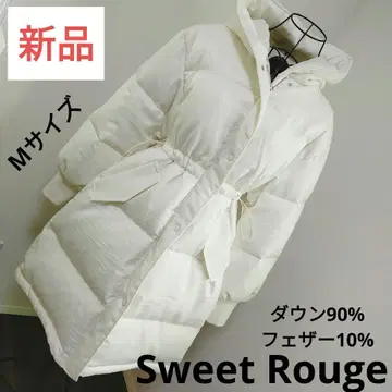 새상품 Sweet Rouge 다운 코트 M 화이트 다운 페더