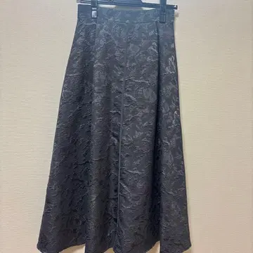 다크 그레이 플레어 스커트 롱 기장