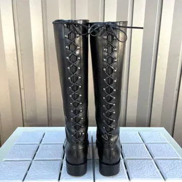 37 SARTORE 백 레이스 롱 부츠 자키 부츠 가죽 24