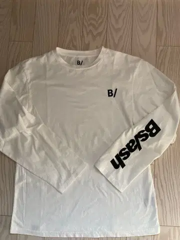 Bslash B/로고 화이트 긴팔 티셔츠 L