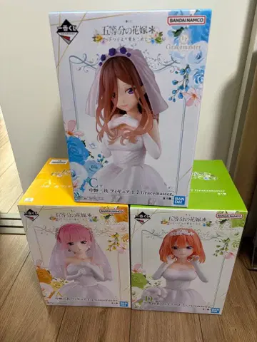 5등분의 신부 제일복권 A, C, D상 피규어 이치카, 미쿠, 요츠바