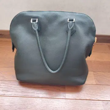 나가타니 다크 그린 가죽 핸드백