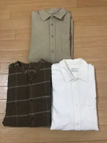 브라운 체크 긴팔 셔츠