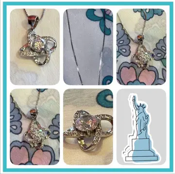 이탈리아제 S925 실버 목걸이 고급 입체 모티브 CZ 스톤 부착