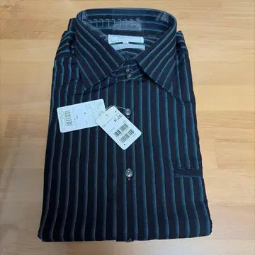 블랙과 파랑 스트라이프 긴팔 셔츠