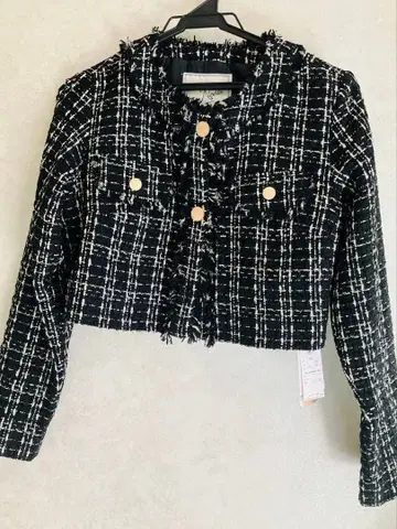 노엘라 트위드 자켓 블랙