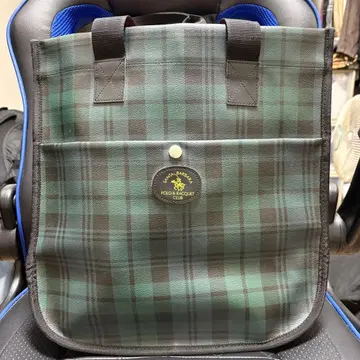 미사용품] 폴로 토트백 체크 패턴 귀멸 탄지로 패턴 그린 남성용 H