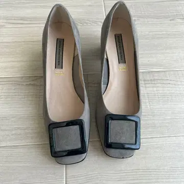 그레이 스웨이드 하이힐 37