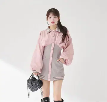 Darich 돌먼 슬림 스카잔 미니 원피스 핑크 프리