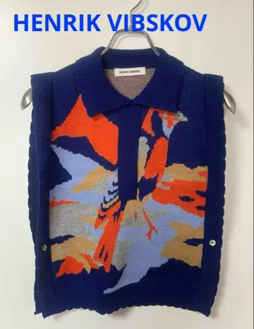 HENRIK VIBSKOV 헨릭 비브스코프 새 패턴 니트 베스트 XS/S
