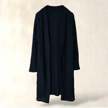 [Latina] 긴팔 가디건 롱 기장 F 블랙 슬릿 겉옷 봄/여름