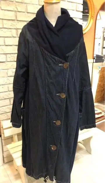 아코르 OHLALA 롱 코트 데님