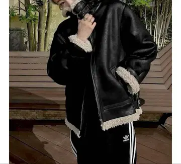 페이크 무스탕 보아 블루종