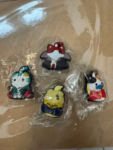 잡을 수 있는 냥 피스냥! 4개 세트 루피, 조로, 상디, 샹크스