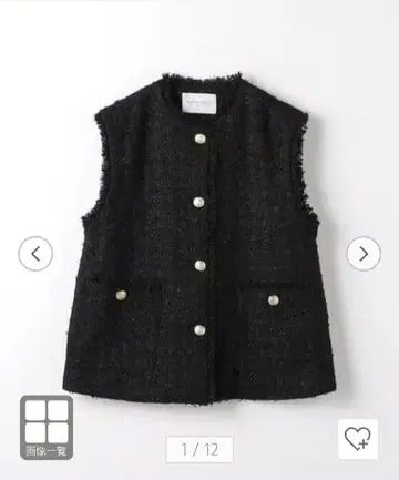 트위드 프린지 메탈 버튼 베스트 BK*A DAYII HE LIFE