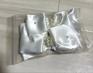 웨딩 슈즈 밴딩 화이트 새틴 리본 펄 장식