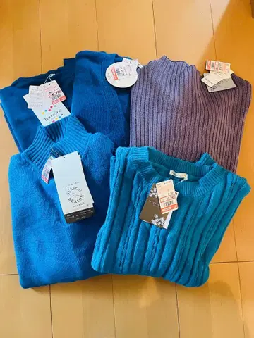 시마무라 니트 LL 사이즈 묶음 판매 블루