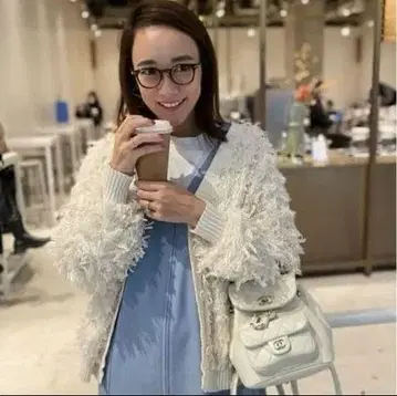 rosymonster 모자 니트 가디건 아이보리