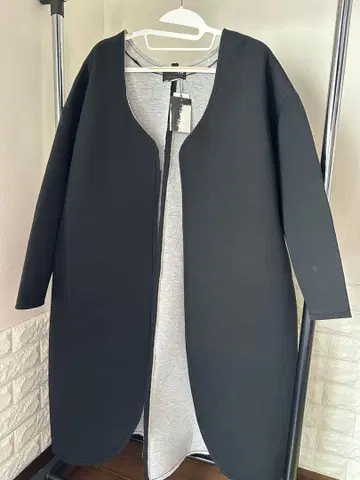 블랙 맨투맨 자켓 오픈 프론트