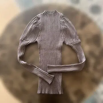 FRAYI.D 라메 혼방 리브 퍼프 슬리브 스웨터