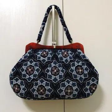 쇼와 레트로 비즈 꽃무늬 일본 의류용 백