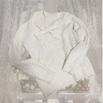 NEO 모리걸 coquette 리본 타이 니트 스웨터