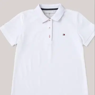 타미힐피거 여성용 화이트 피케 셔츠 반팔