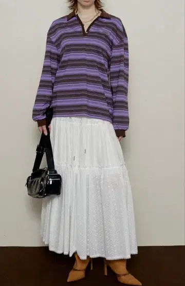 MAISON SPECIAL Mixed Lace Tiered Skirt