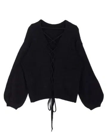 BACK OPEN LACE UP KNIT TOP