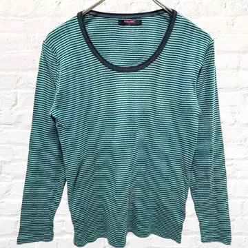 바디 웨이브 롱T 보더 코튼100% 심플 휴일 긴팔 L