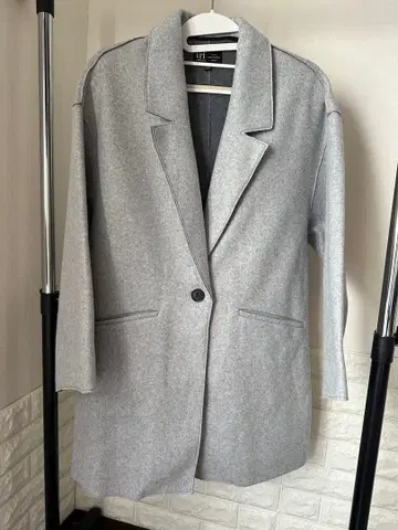 그레이 체스터 코트 싱글 버튼