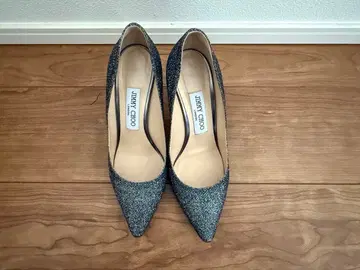 지미추 그레이 글리터 하이힐