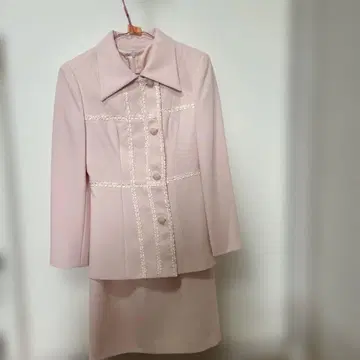 [새상품급] 90년대 레이스 정장 세트 셋업 포멀 핑크