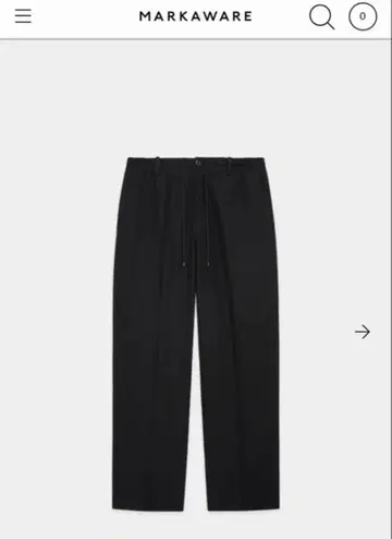 MARKAWARE 40/2 개버딘 플랫 프론트 이지 트라우저