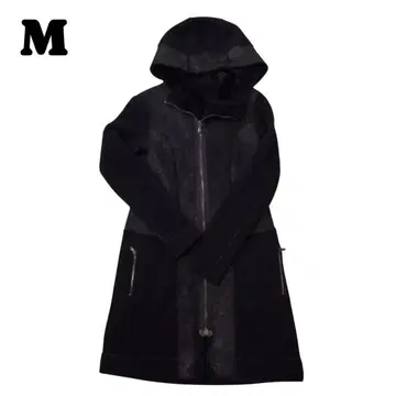 리버서블 후드 롱 코트 블랙 여성용 럭셔리 2way 돌려입기